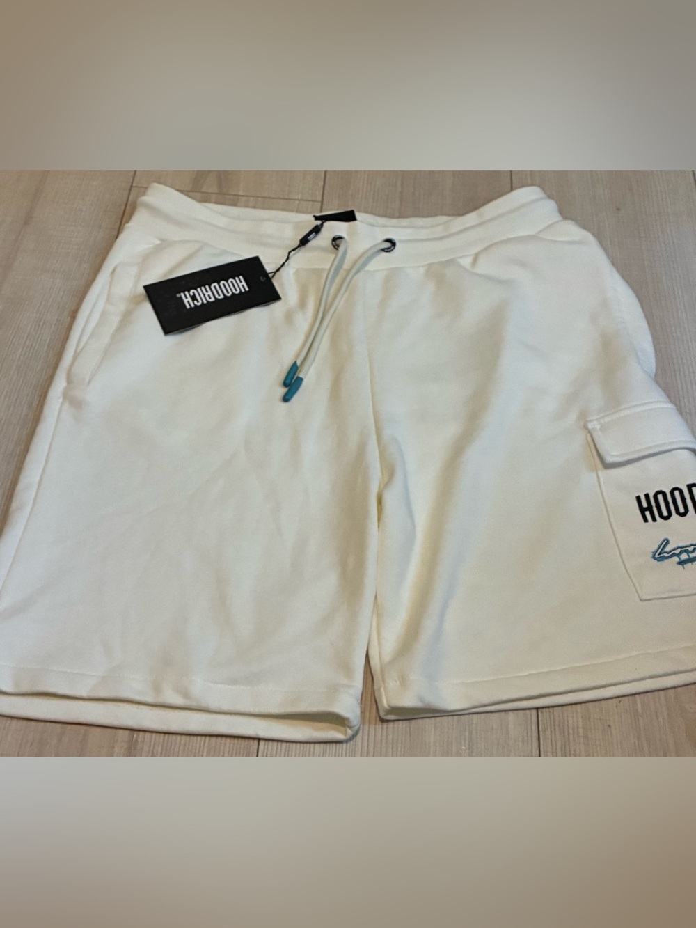 HOODRICH Men’s Cream Cargo Shorts with Drawstring